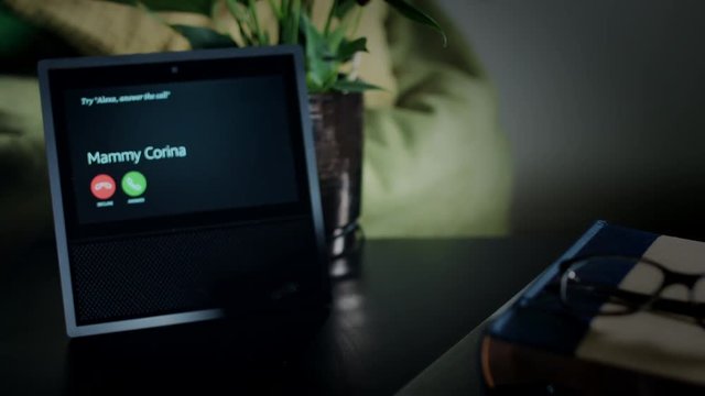 4K Close-Up Of Smart Home Device Calling