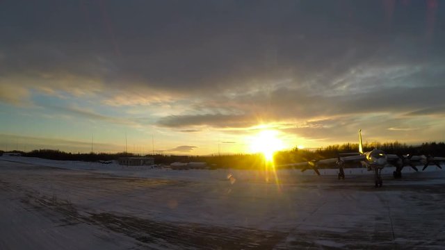Tu-95 in the winter Parking lot