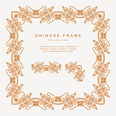 Traditional Chinese Golden Frame Tracery Design Decoration Elements