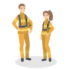 Isolated firefighters couple.