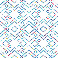 Abstract seamless pattern of zigzags and lines.