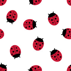 Seamless pattern of ladybugs.