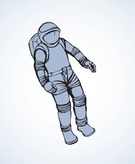 Cosmonaut. Vector drawing