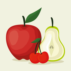 delicious fruits healthy food vector illustration design