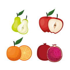 delicious fruits healthy food vector illustration design