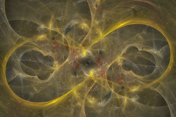 Abstract fractal background. Highly detailed background in orange and gold tones with elements of spirals, lines and patterns. For your creative design