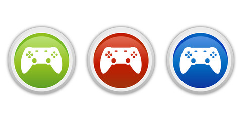 rundes Button Set grün rot blau - Controller