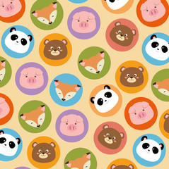 set animals heads icon vector illustration design