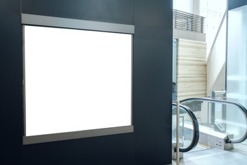 Blank white mock up of horizontal light box billboard