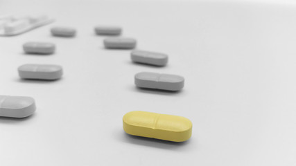 Tablets In the pharmacy laboratory