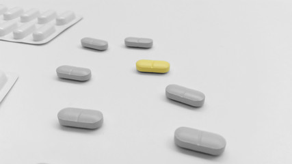 Tablets In the pharmacy laboratory