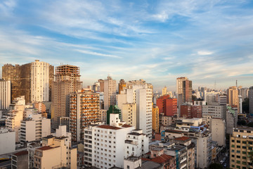 Buildings under the golden light of the evening