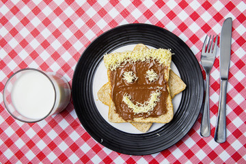 Sweet chocolate bread with funny face