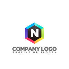 Obraz premium N LETTER LOGO TEMPLATE