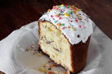 Easter bread. Food. Baking on a wooden background