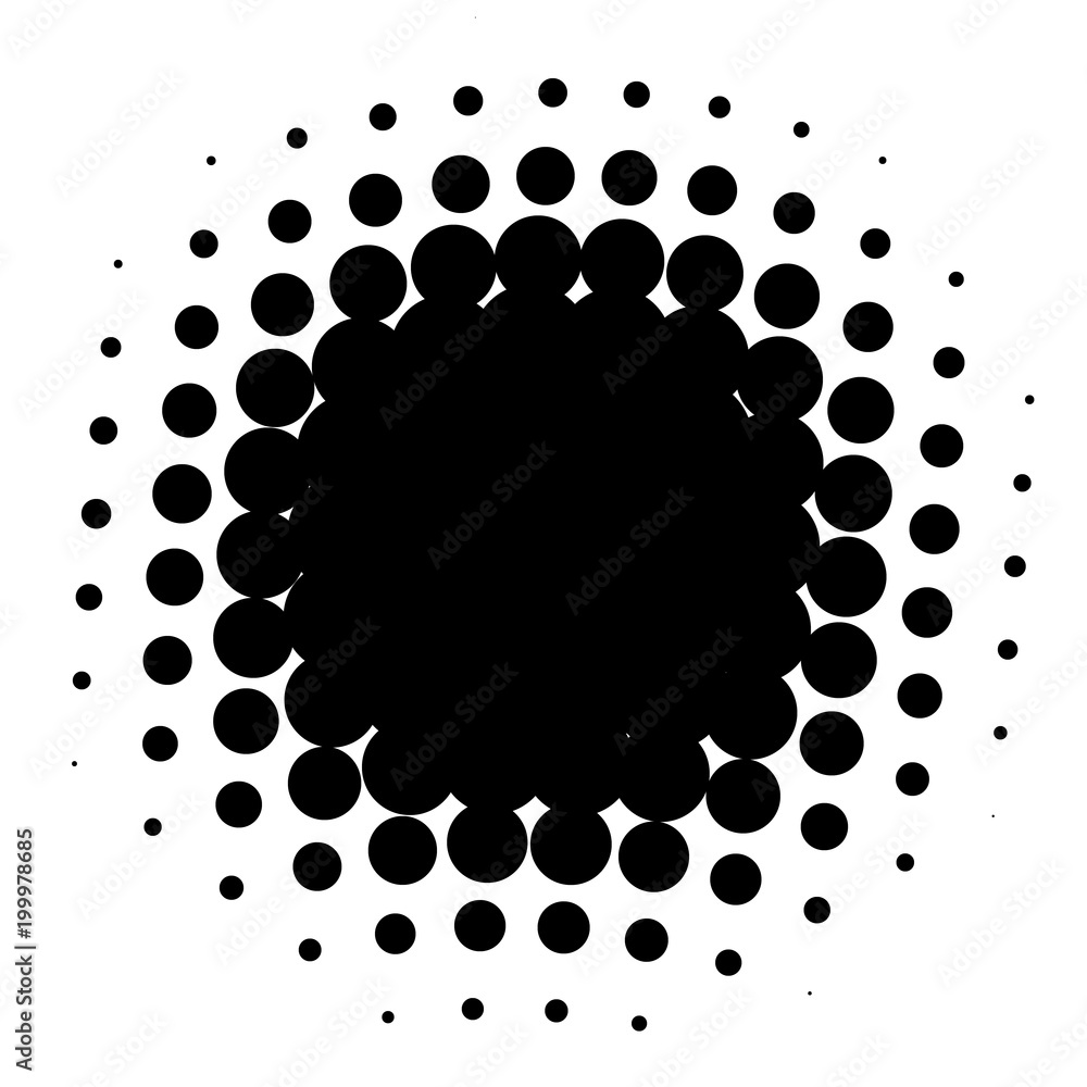 Poster halftone element. abstract geometric graphic with half-tone pattern
