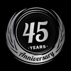 45 years anniversary. Anniversary logo design. 45 years logo.
