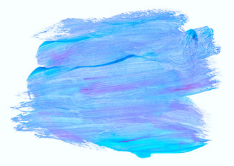 blue shape watercolor ink hand drawn paper grain texture isolated stain on white background for decoration, text design, template. Abstract water color vivid art brush paint square splash element