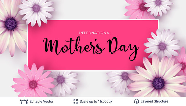 Mother's day greeting card template.