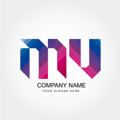 MV Letter Logo Design