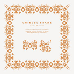 Traditional Chinese Golden Frame Tracery Design Decoration Elements