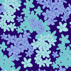 Tropical Ditsy Flower Seamless Vector Pattern