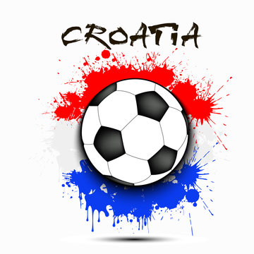 Soccer ball and Croatia flag