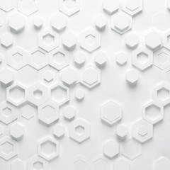 abstract paper hexagon 3d-render background.