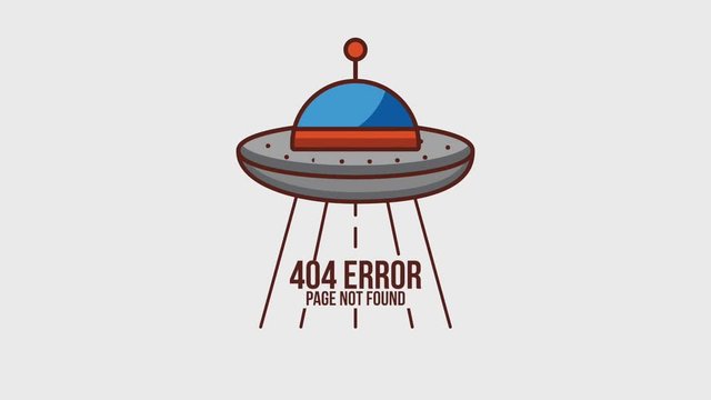 404 error page not found ufo flying animation hd