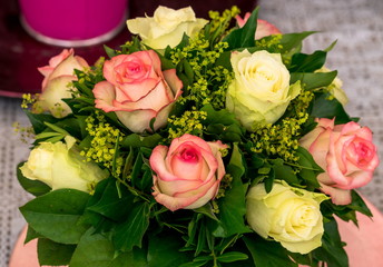 Bouquet of different color roses