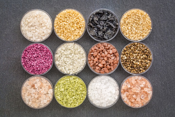 colorful sea salts collection