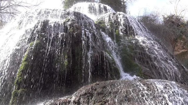 Waterfall in a river of the zaragoza natural park