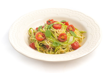 Zucchini Spaghetti with cherry tomatoes