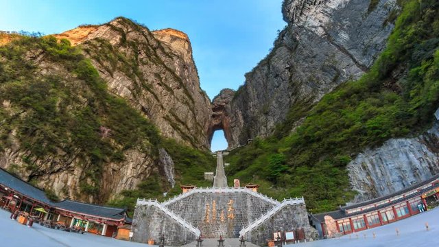 Tianmen Mountain Landmark Nature Travel Place Of Zhangjiajie, Changsha, China (zoom in)