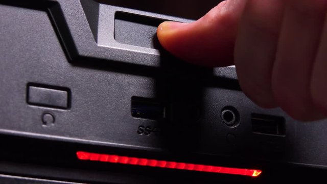 A desktop computer is turned off - closeup