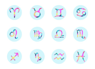 tender zodiac signs colorful gradient shapes