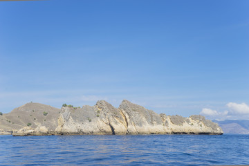 Fototapeta na wymiar Beautiful huge cliff under blue sky