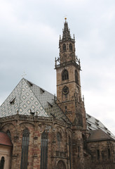 Fototapeta na wymiar Bolzano Italy the main cathedral in the city