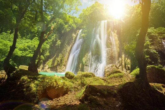 Beautiful Cikaso waterfall landscape