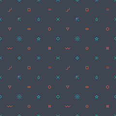 Seamless pattern in thin flat style