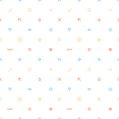 Seamless pattern in thin flat style