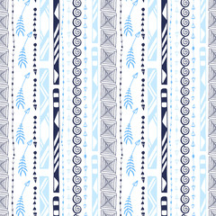 Aztec vector seamless pattern. Modern ornamental background. Geometrical Ethnic print for textile and wallpaper design.