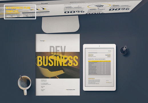 Business Plan Layout with Yellow Accents
