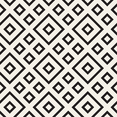 Stylish lines lattice. Ethnic monochrome texture. Abstract geometric background design. Vector seamless pattern.