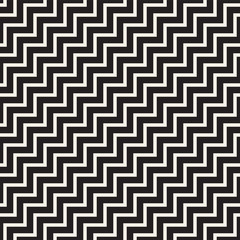 Stylish lines lattice. Ethnic monochrome texture. Abstract geometric background design. Vector seamless pattern.