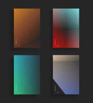 Abstract covers design, gradients vector set. Brochure template layout, cover design annual report, magazine,flyer in A4 with figures and lines triangles, square, circles. Abstract background