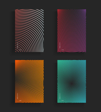 Abstract covers design, gradients vector set. Brochure template layout, cover design annual report, magazine,flyer in A4 with figures and lines triangles, square, circles. Abstract background