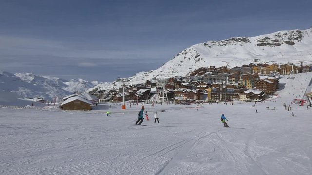 People at a ski resort
