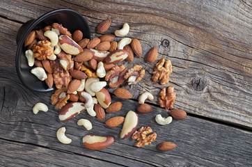 Mixed of nuts on table