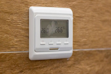 Thermostat in the bathroom in the new apartment